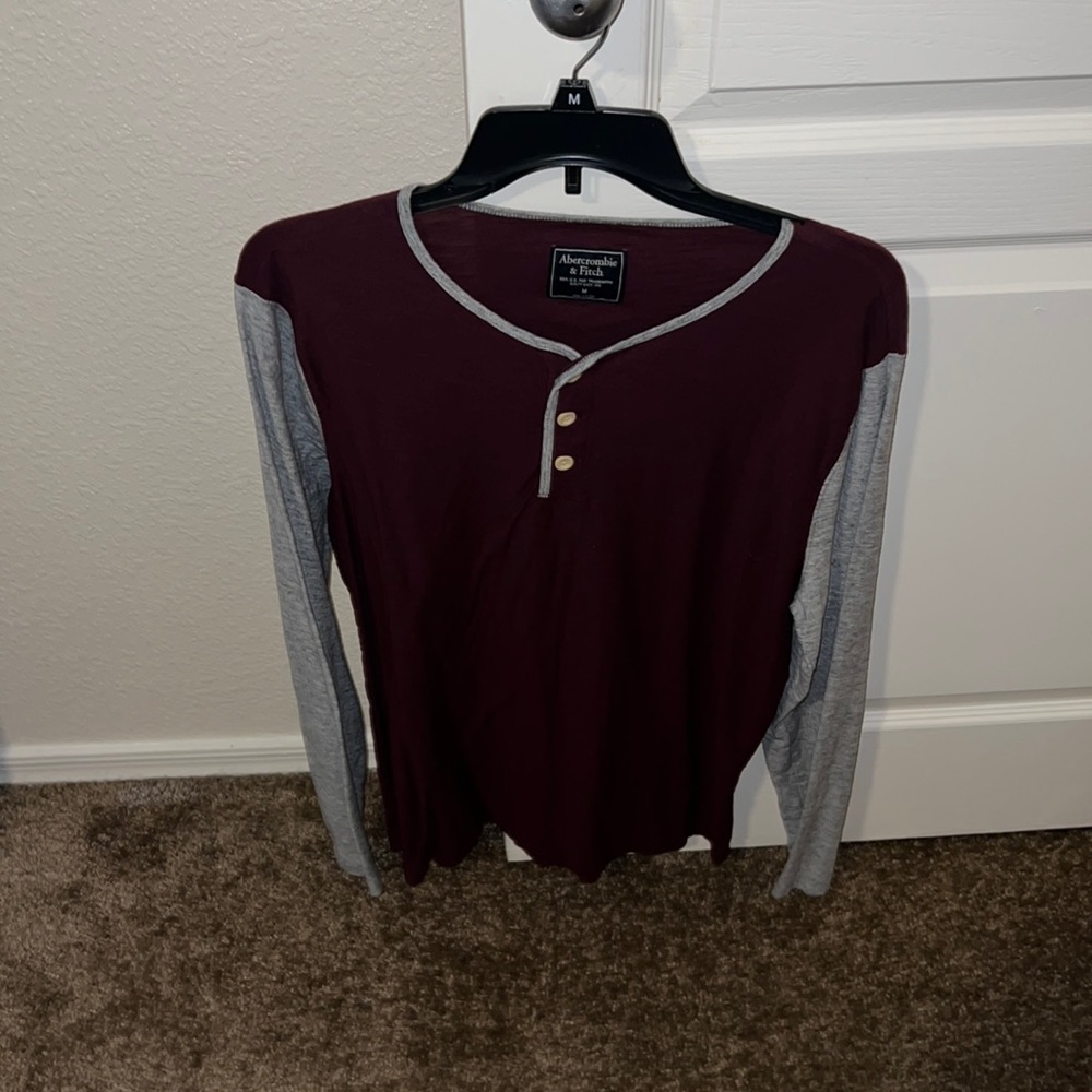Maroon and Gray Abercrombie Henley